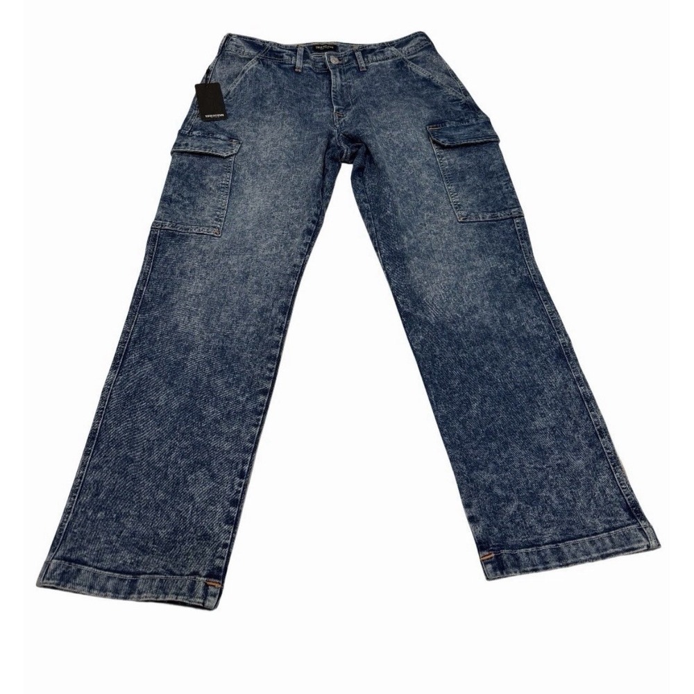 True Religion Mens Denim Cargo Pants Jeans Light Celestine Wash Size 36 NWT